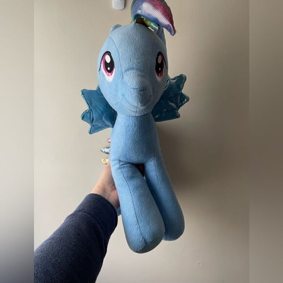 RAINBOW DASH My Little Pony Blue Plush Stuffed Animal Metallic Hasbro 2017 18” - Picture 5 of 8